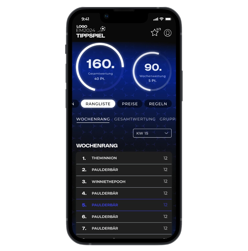 Seitwerk Tippspiel Funktionen Ranking