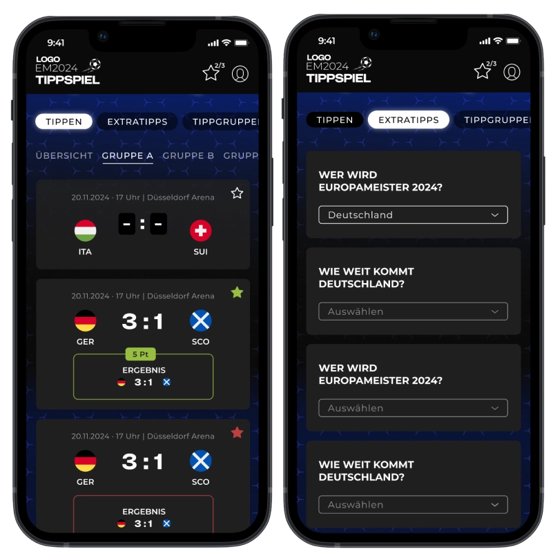 Seitwerk Tippspiel Funktionen Tippen